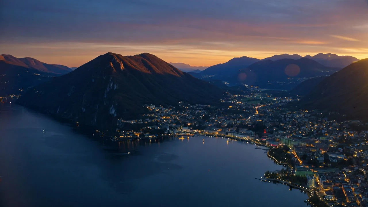 Interior istituzionale con vista sul Lago di Lugano — Exatoshi AG