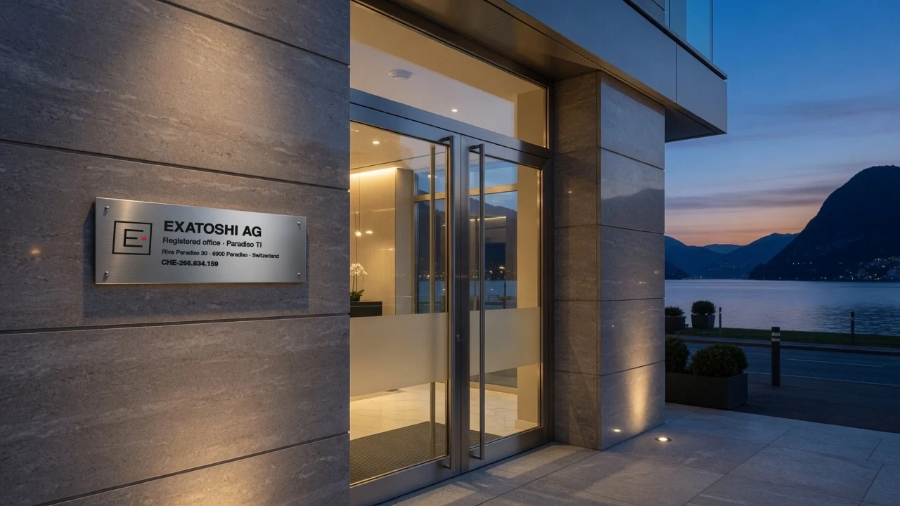 Lungolago del Lago di Lugano a Paradiso — presenza di rappresentanza Exatoshi AG